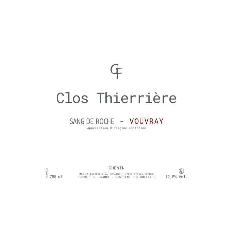 Clos Thierriere 'Sang de Roche' Vouvray Sec